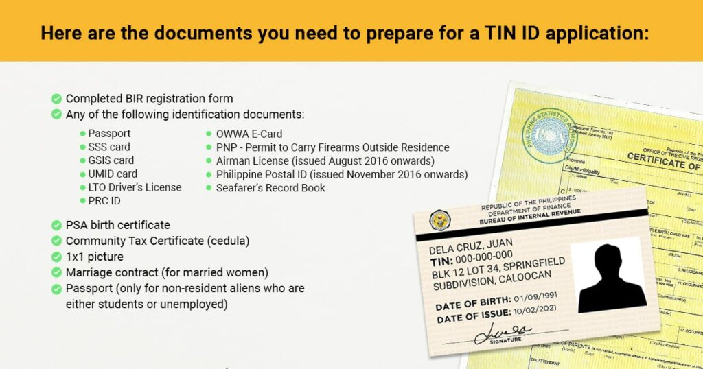 What are the Requirements I Need to Prepare to Get a TIN ID
