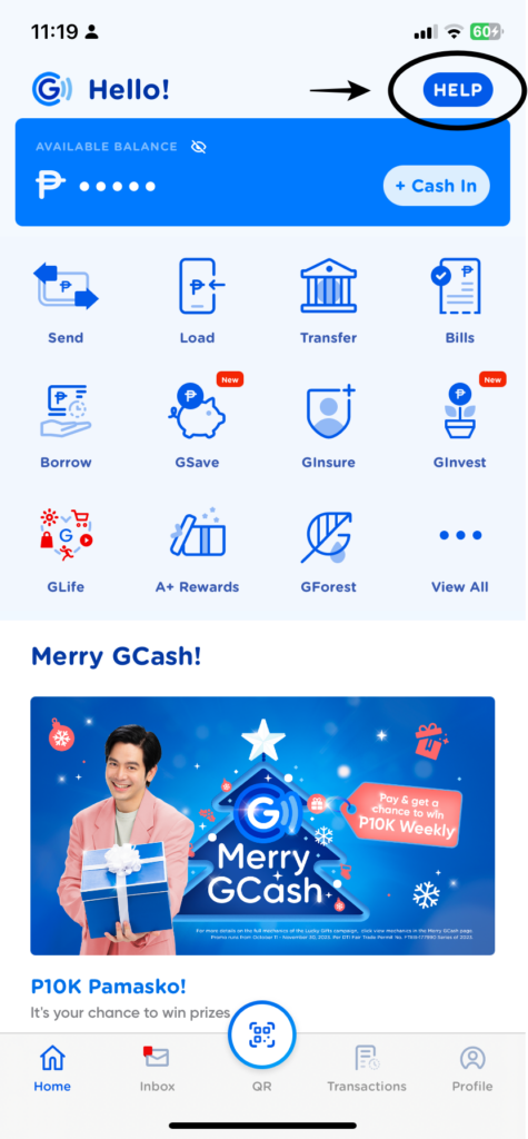 Submit a dispute form through the GCASH app