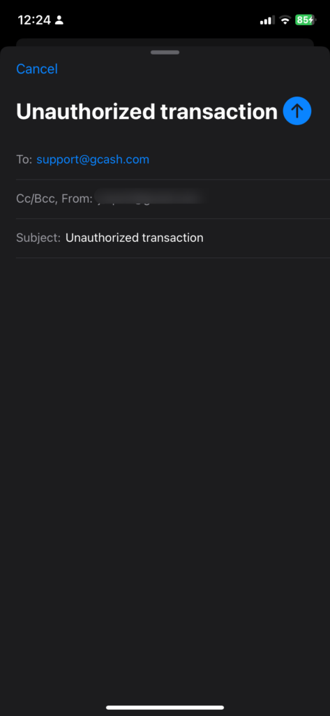 unauthorized transaction